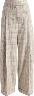BOSS Telda Plaid Pleated High Waist Pants