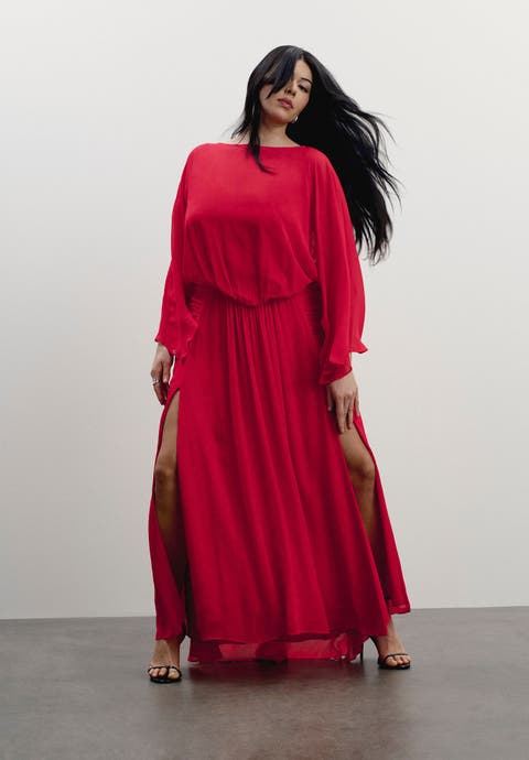 Sheer Draped Gown (Plus)