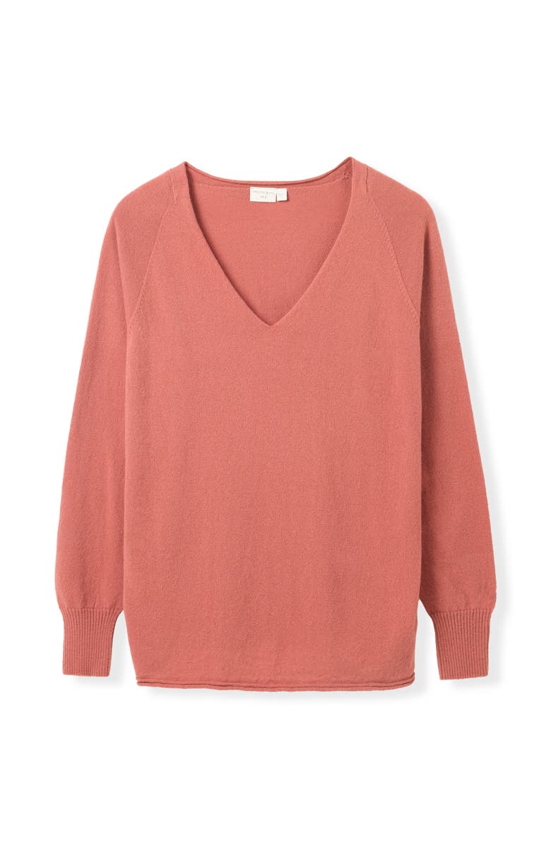 Celtic & Co. British Geelong Relaxed V-Neck Sweater, Alternate, color, Rose