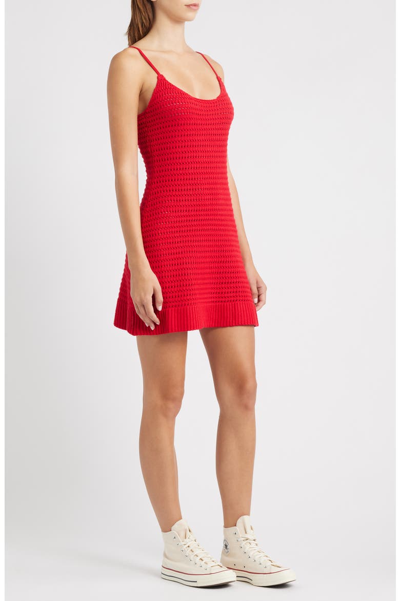Oasis Open Stitch Minidress, Alternate, color, RED