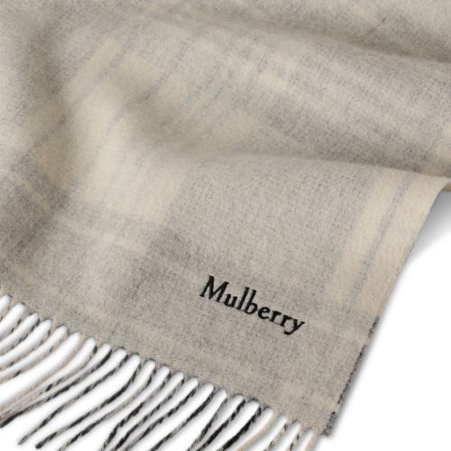 Mulberry Large Reversible Heritage Check Scarf In Neutral