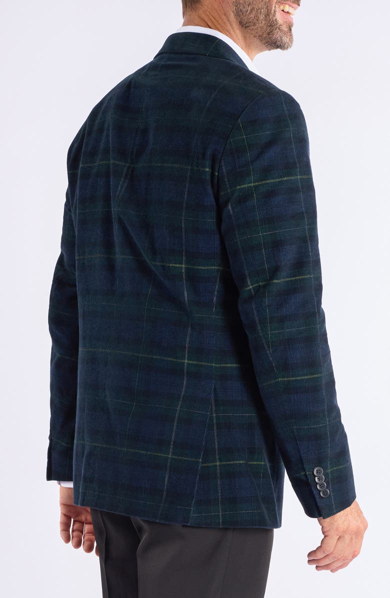 SAVILE ROW CO Mayfair Navy Plaid Corduroy Sport Coat, Alternate, color, Navy