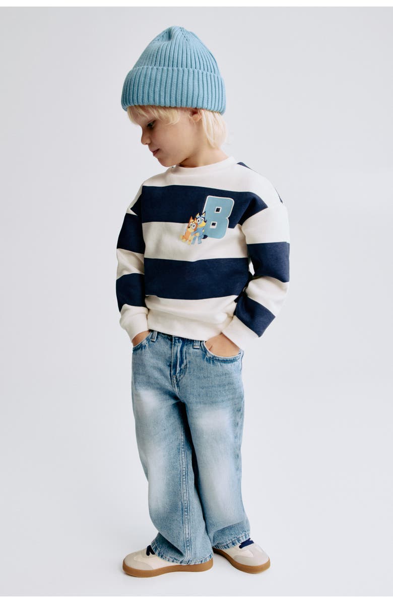 H&M Oversized Printed Sweatshirt, Alternate, color, Navy Blue/Bluey