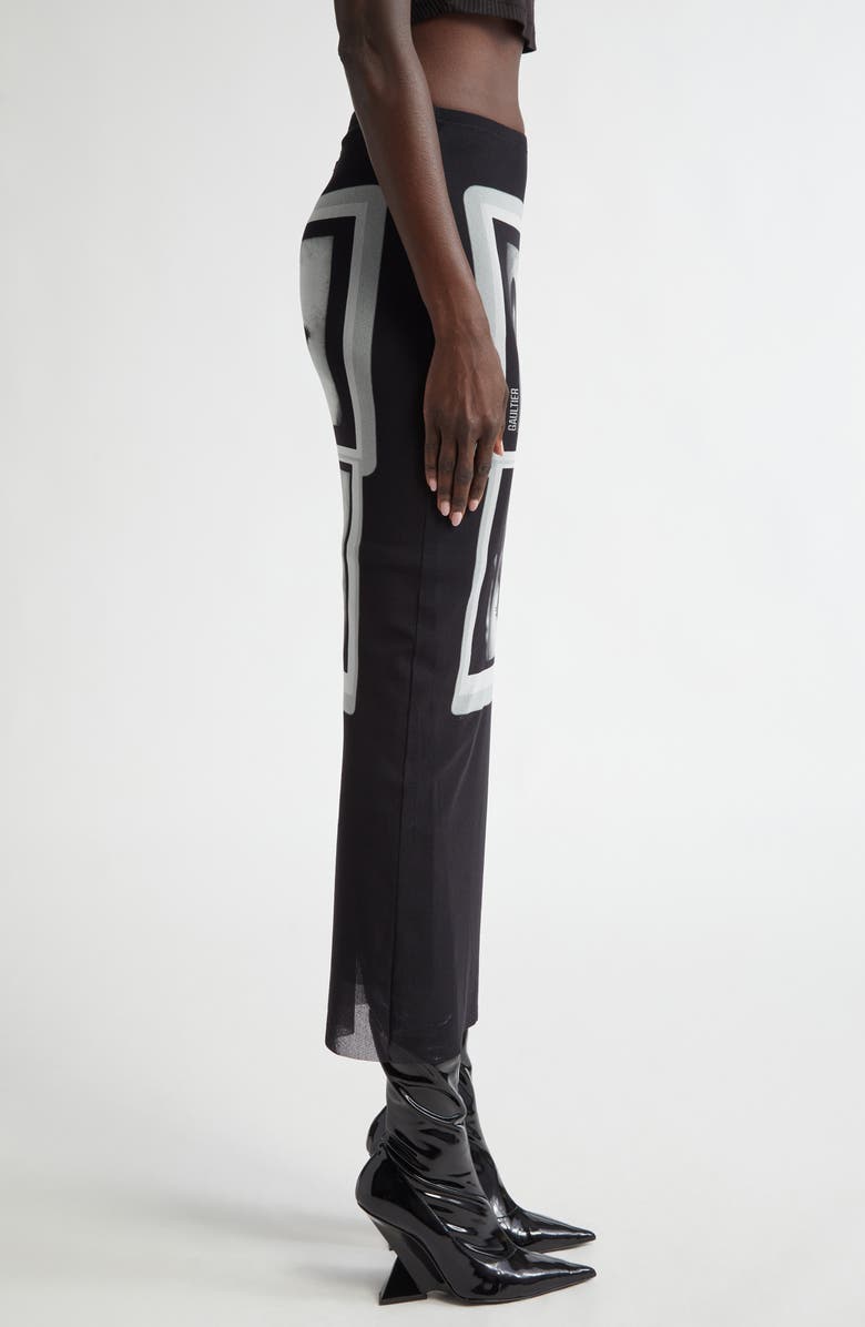 Jean Paul Gaultier The Eyes & Lips Mesh Pencil Skirt, Alternate, color, 