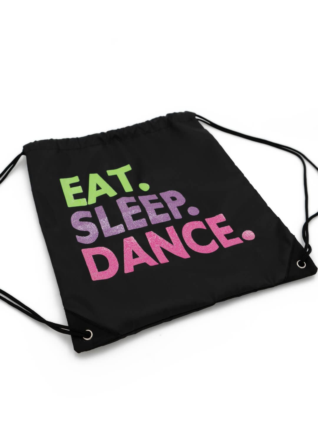 Eat. Sleep. Dance. Drawstring Bag, Alternate, color, black