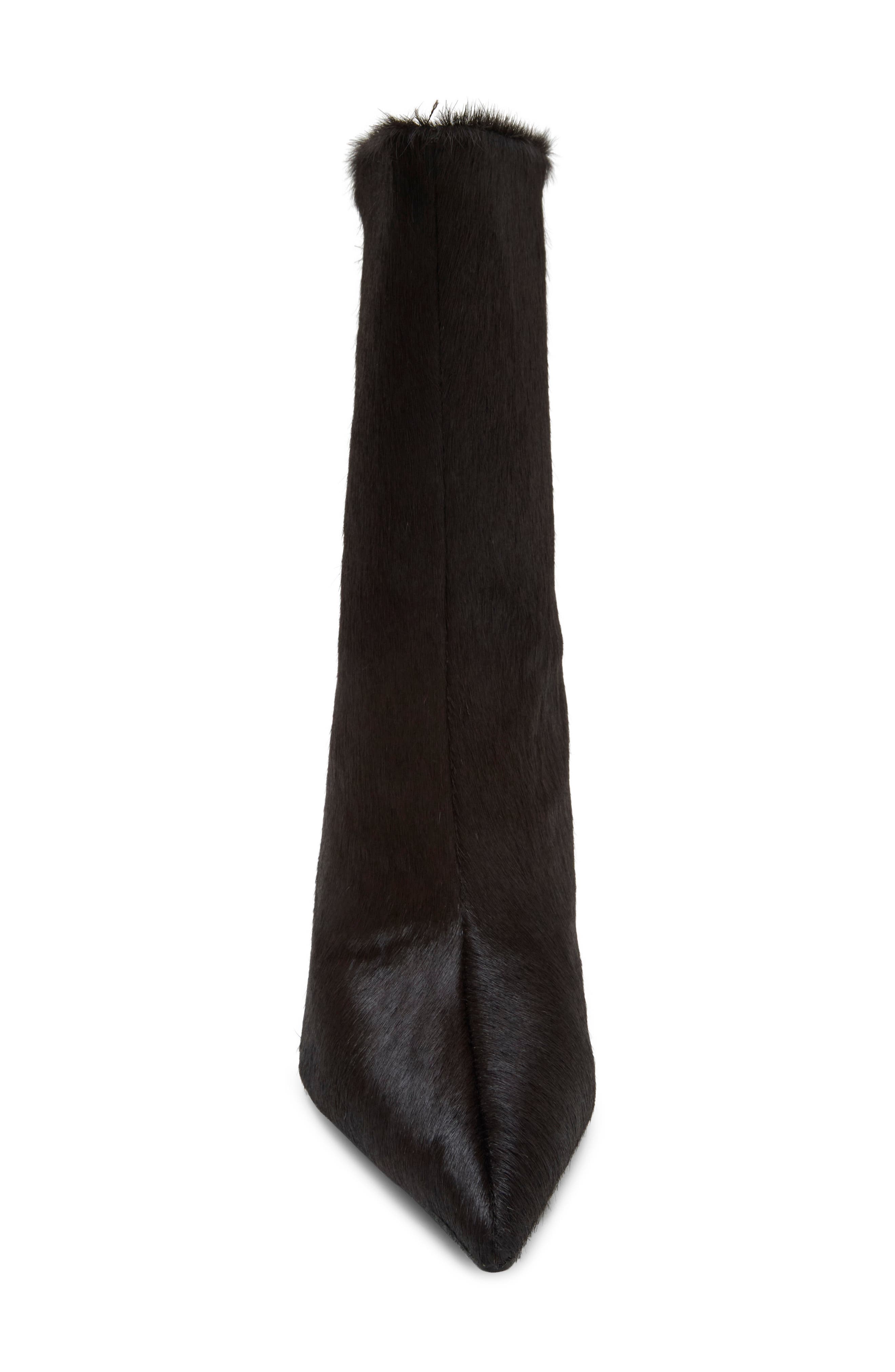 Raqib Pointed Toe Horse Hair Bootie, Alternate, color, COFFEE