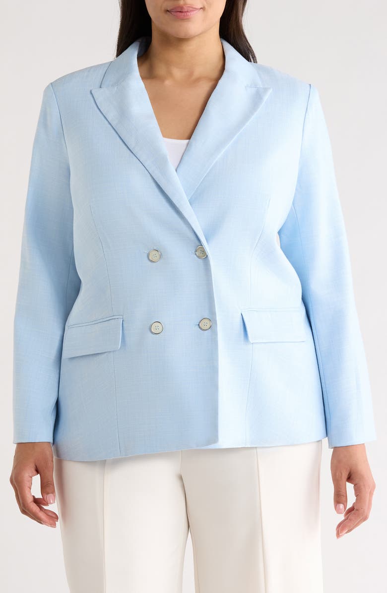 Vince Camuto Double Breasted Jacket, Alternate, color, Sky