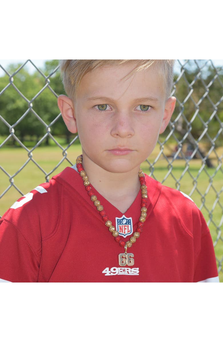 The Drip Bros Inferno Drip Team Spirit Baseball and Sports Necklace, Alternate, color, Red Adult