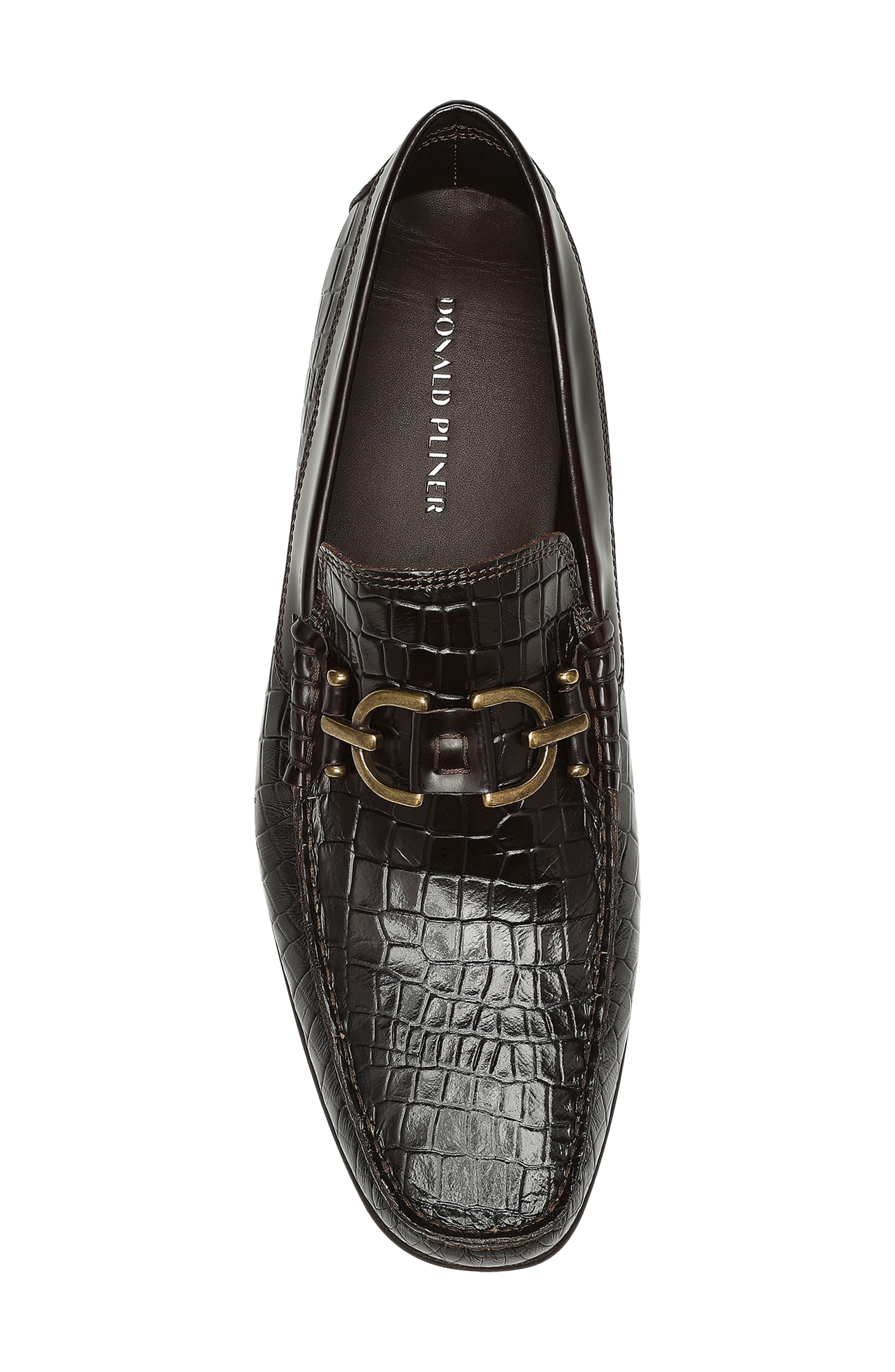 Dacio Croc Embossed Bit Loafer, Alternate, color, DARK BROWN