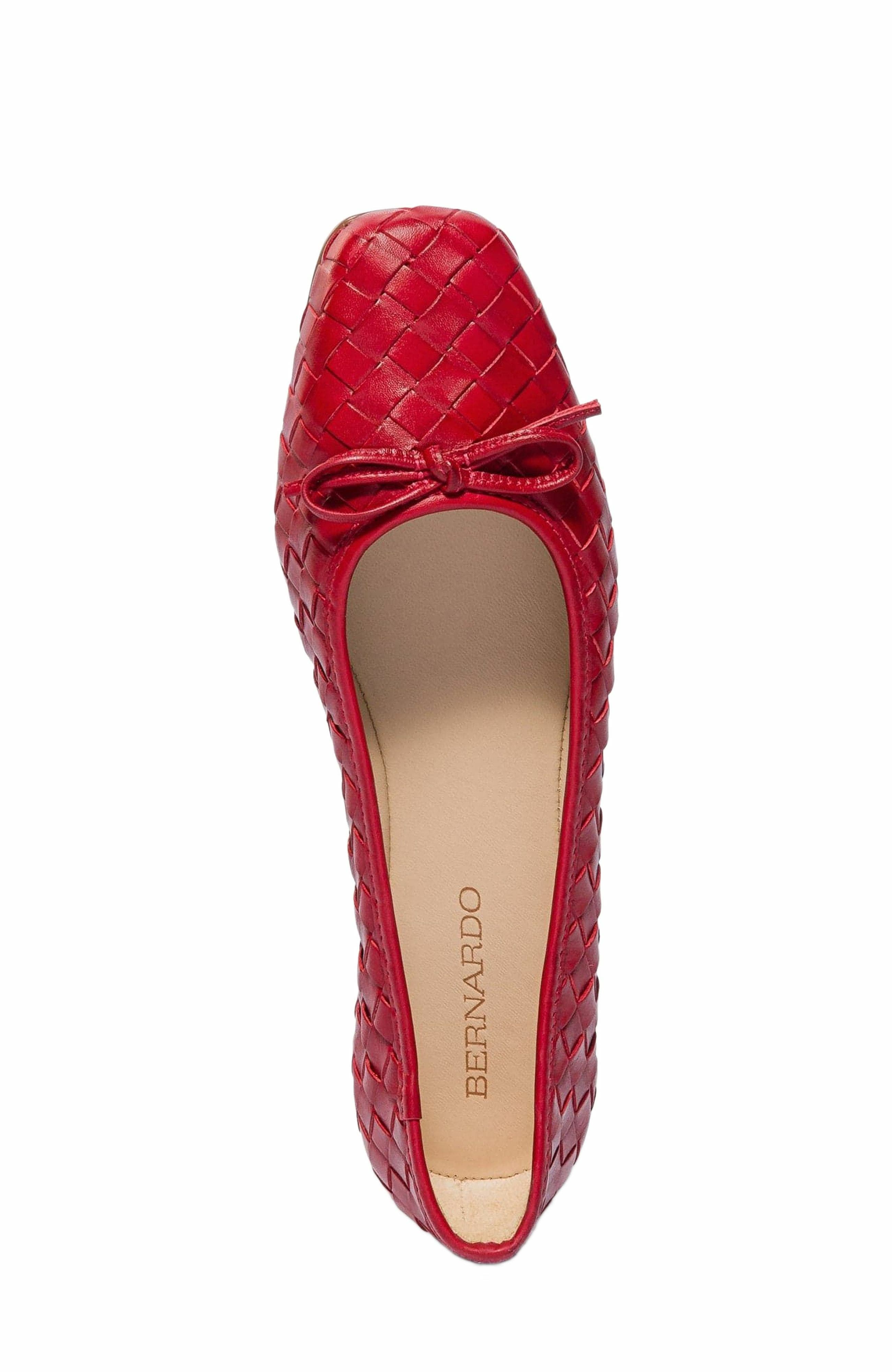 Bernardo Footwear Gwynn Woven Ballet Flat, Alternate, color, Red