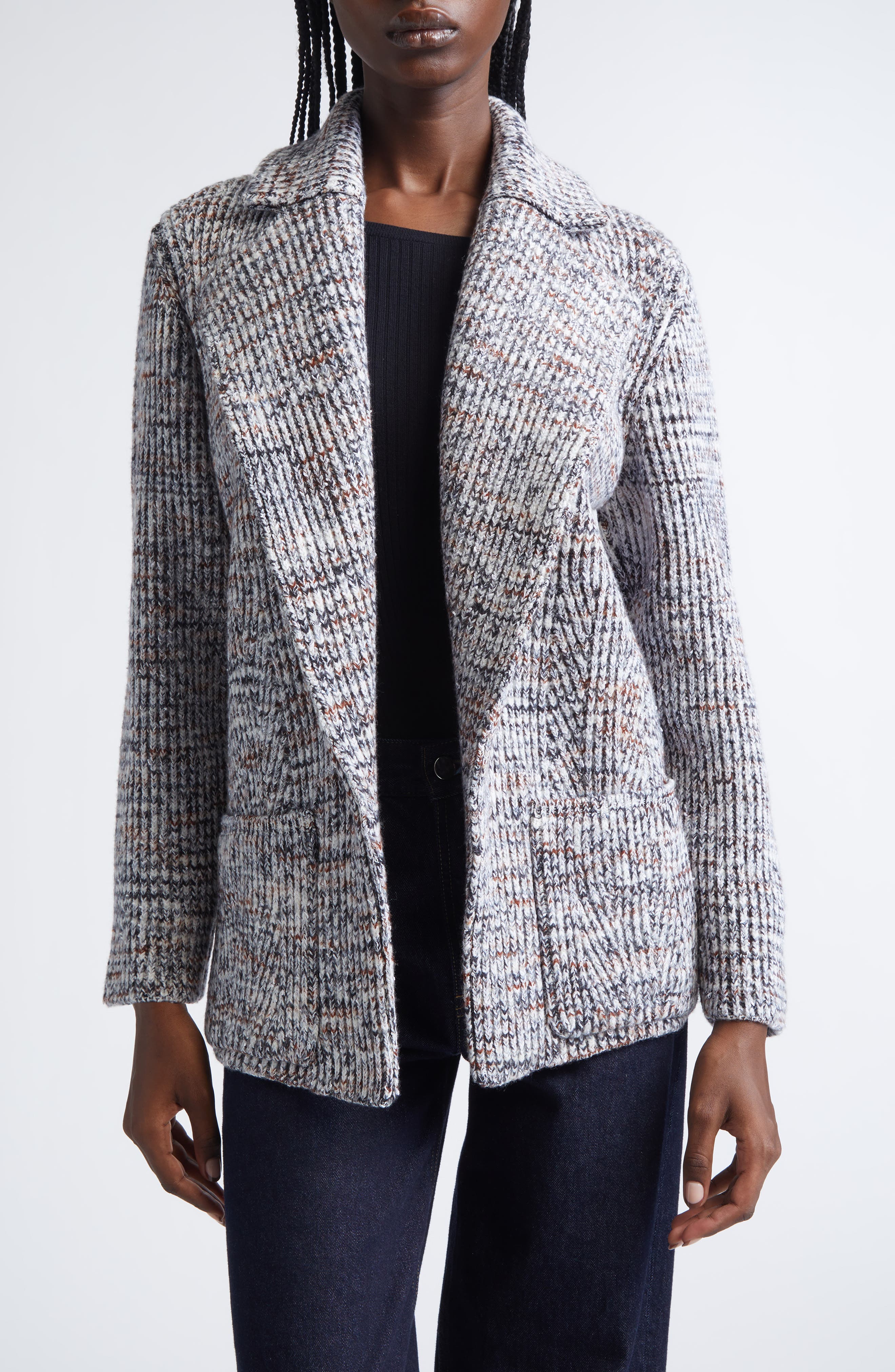 Marled Sweater Knit Jacket