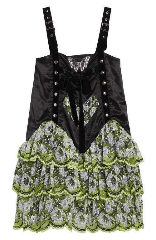 Chopova Lowena Nightie Satin & Lace Dress In Multi