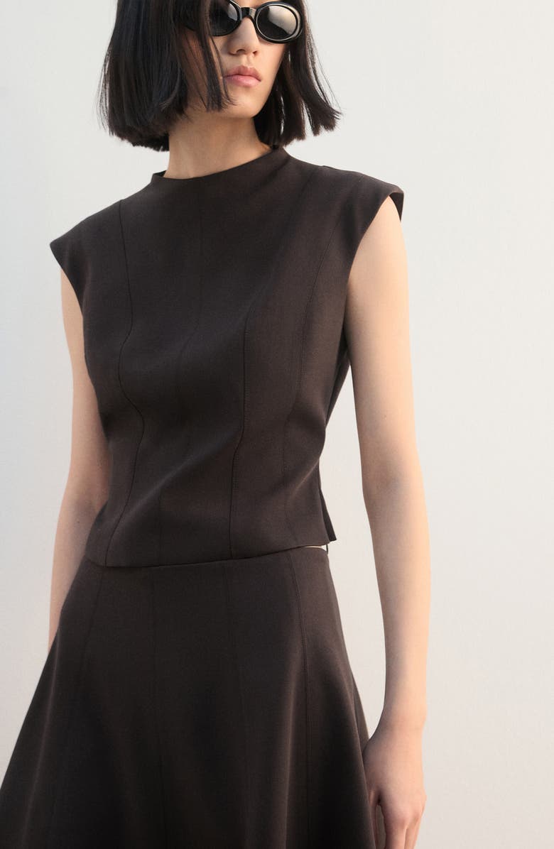 MANGO A-Line Miniskirt, Alternate, color, Chocolate