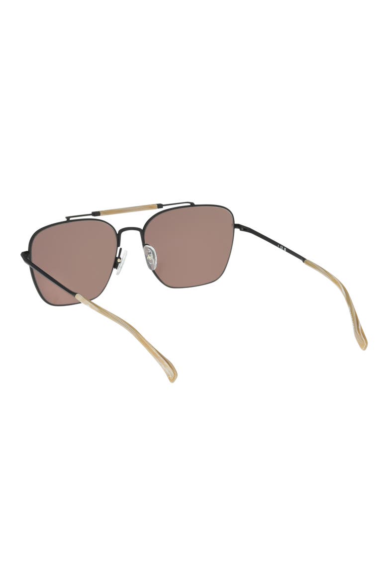 56mm Navigator Sunglasses, Alternate, color, BLACK / BONE HORN / BROWN