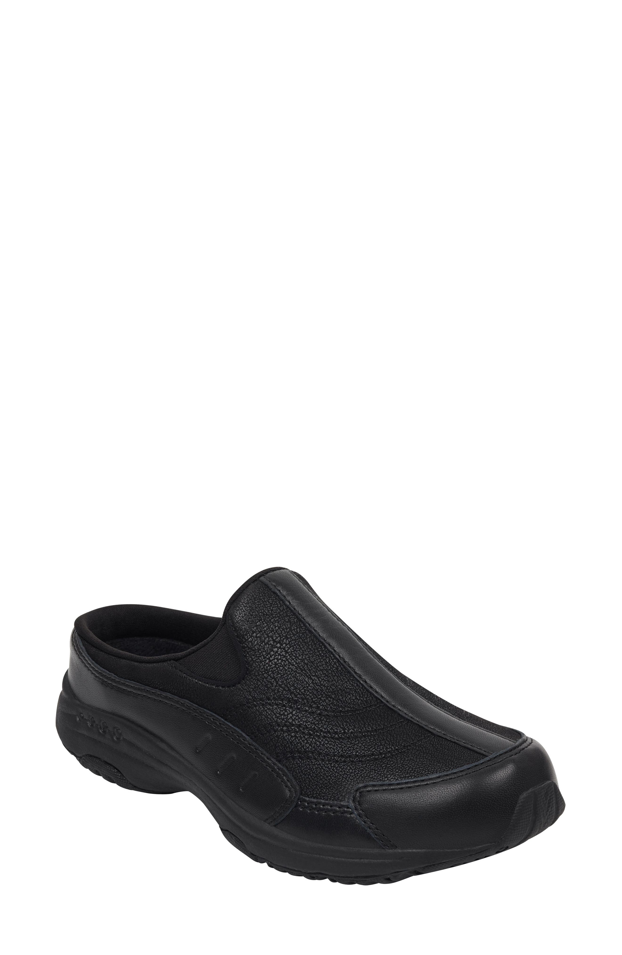 Easy Spirit Traveltime Clog Sneaker, Main, color, Black Leather