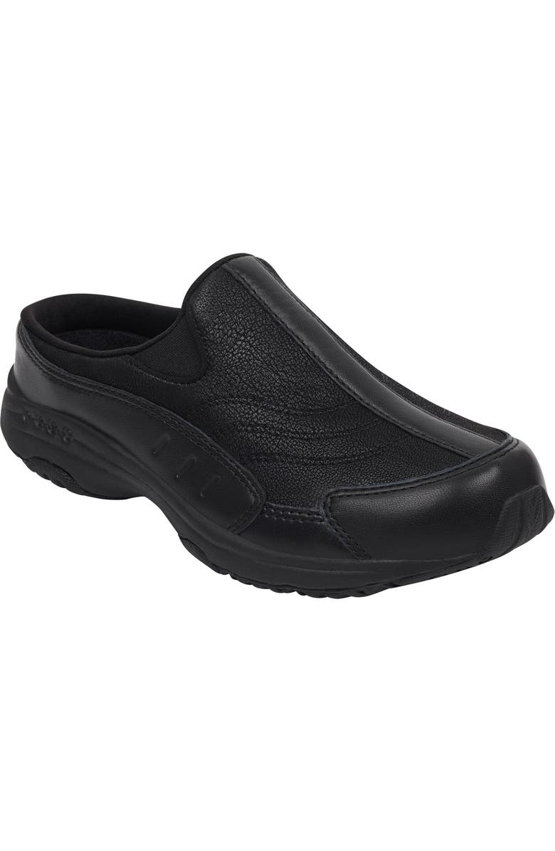 Easy Spirit Traveltime Clog Sneaker, Main, color, Black Leather