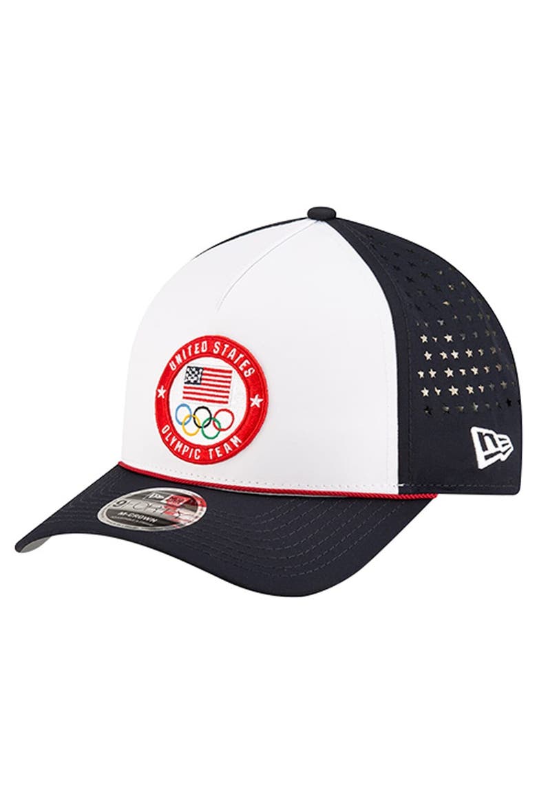 Men's New Era  White Team USA 9FORTY M-Crown A-Frame Adjustable Hat, Main, color, White