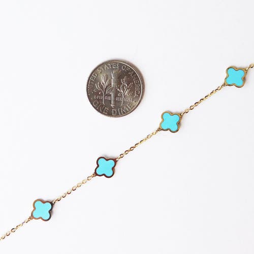The Lovery Fine Jewelry Mini Lapis Clover Necklace In Blue