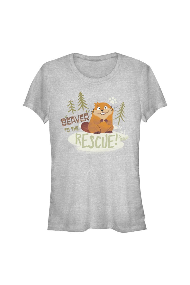 Junior's Hoppers Mabel Beaver to the Rescue  Graphic T-Shirt, Main, color, Athletic Heather