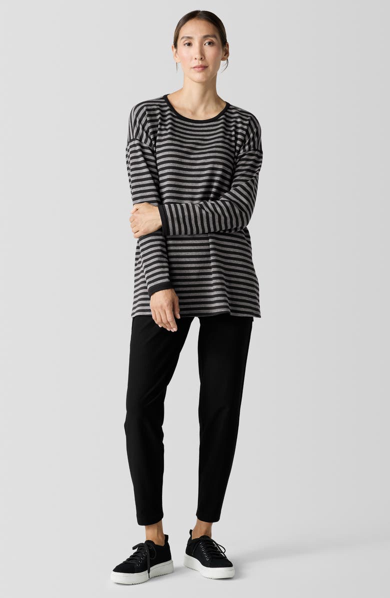Eileen Fisher Stripe Long Sleeve Crewneck Top, Alternate, color, 
