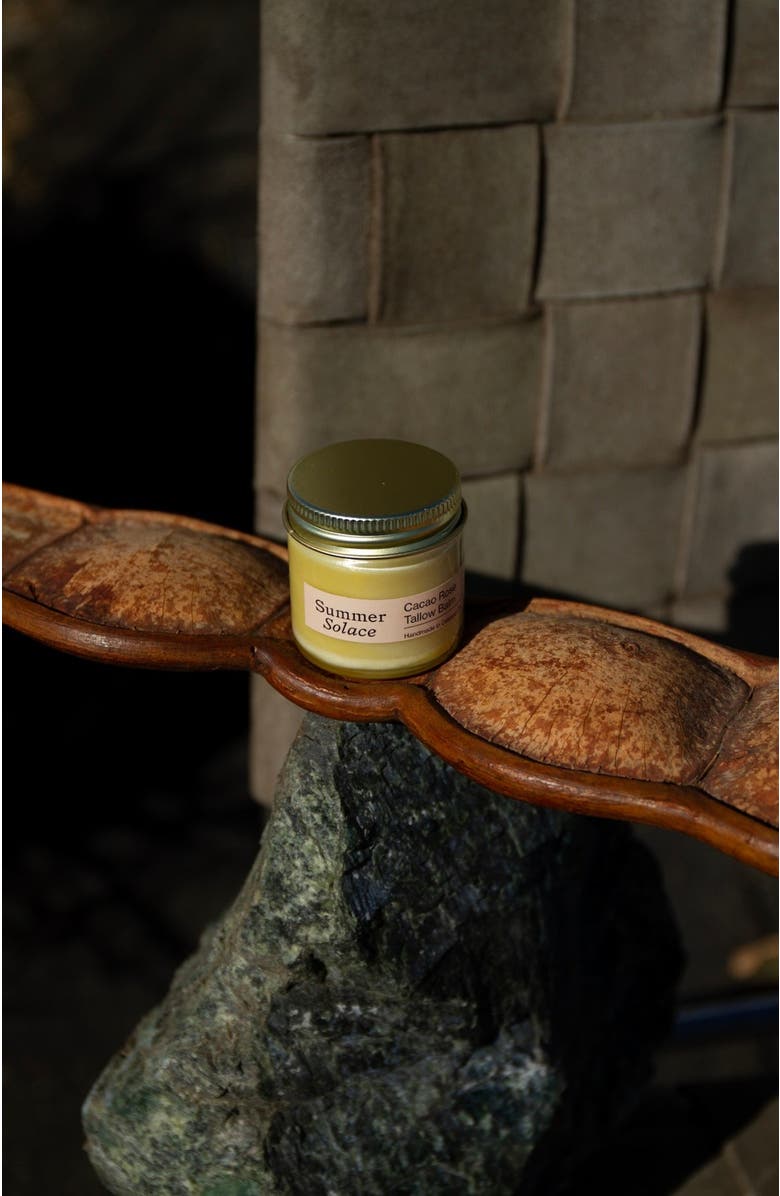 Summer Solace Tallow Cacao Rose Cuticle, Lip, and Brow Tallow Balm - Regenerative Tallow, Alternate, color, Light Beige