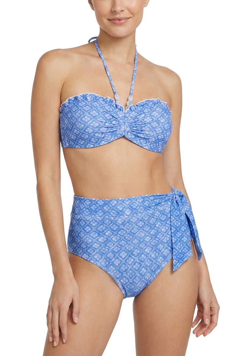 Alexis Beaded Halter Bikini Bikini Top, Alternate, color, Meridien Breeze