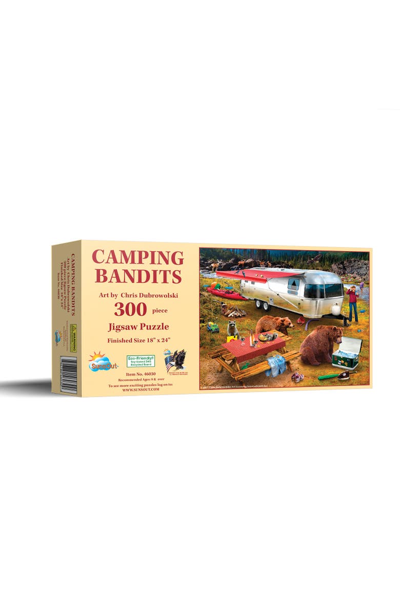 Sunsout Camping Bandits 300 piece Jigsaw Puzzle for Adults, Main, color, Multicolor