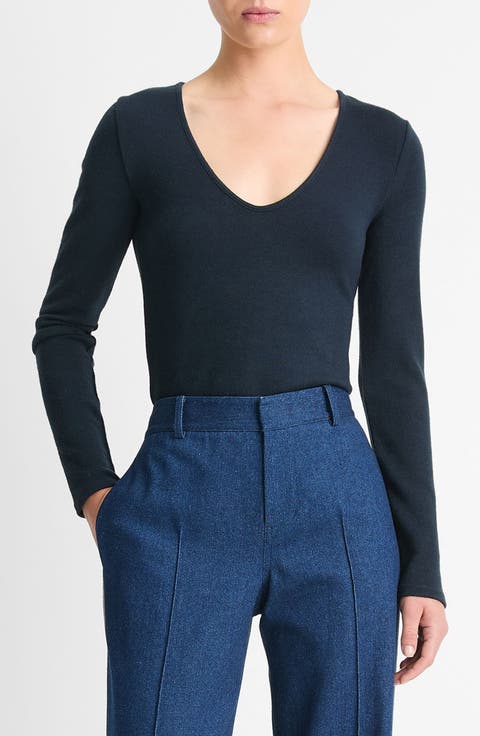 V-Neck Knit Top