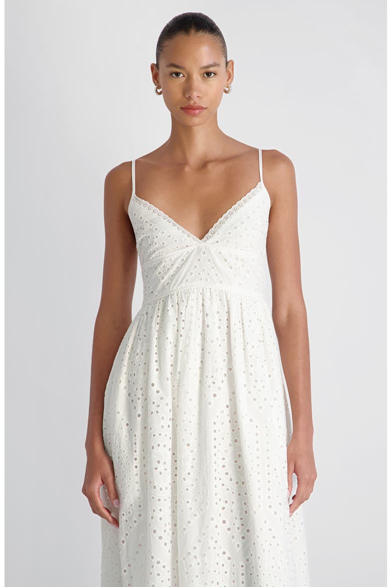 Trini Eyelet Sleeveless Flared Maxi Dress, Alternate, color, SUMMER WHITE