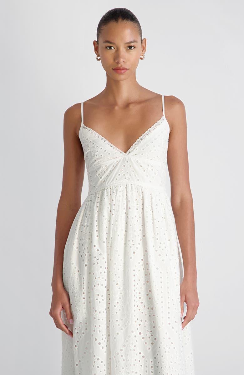 French Connection Trini Eyelet Sleeveless Flared Maxi Dress, Alternate, color, Summer White