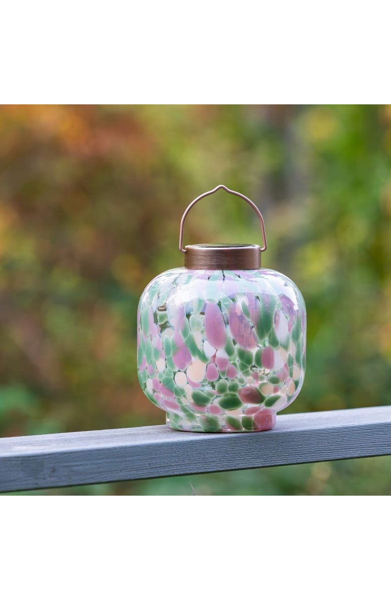 Allsop Home & Garden Cabin Solar Lantern Handblown Glass, Alternate, color, Summer Garden