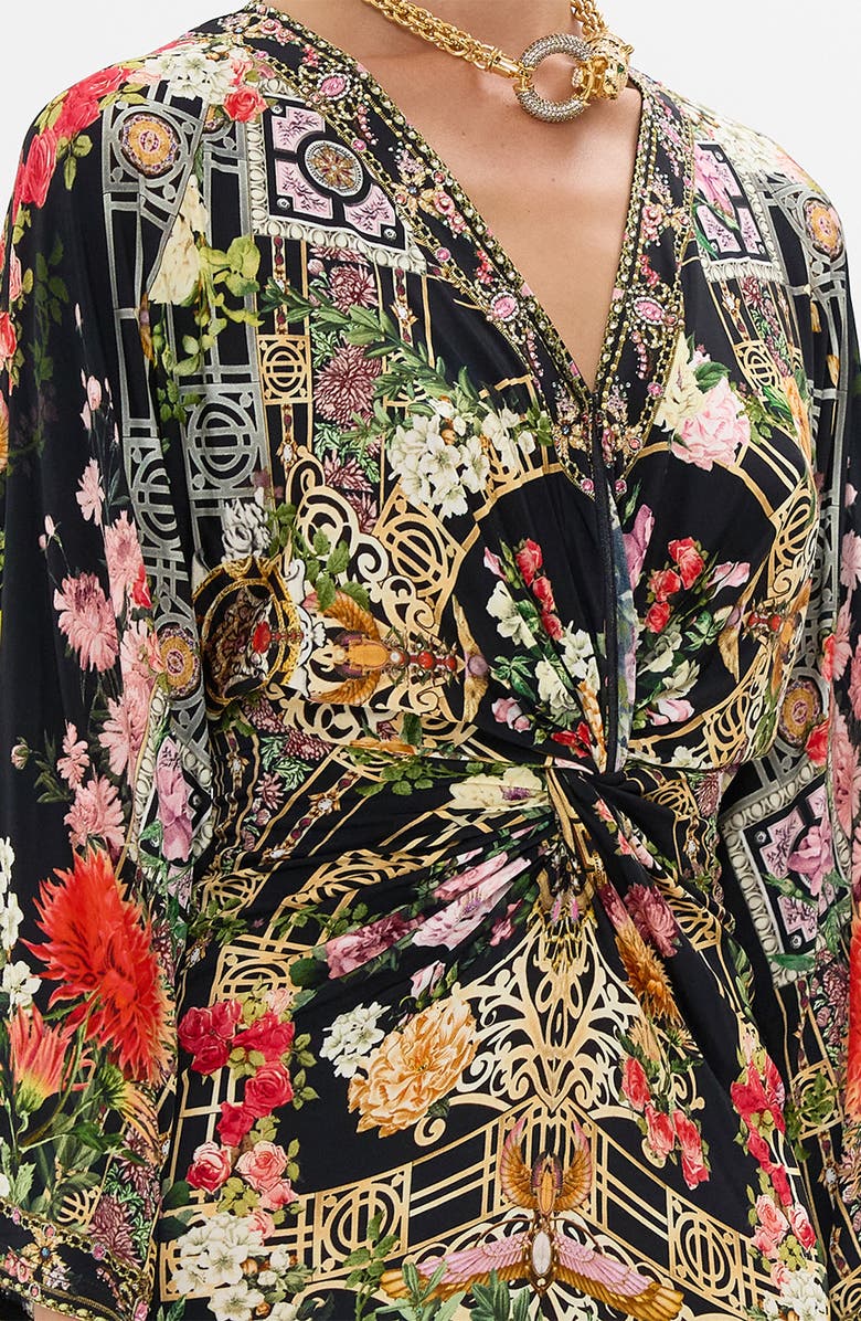 Camilla Adorned in Alexandria Twist Front Long Sleeve Midi Dress, Alternate, color,