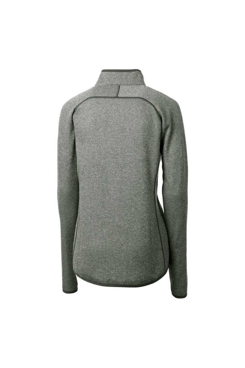 Women's Cutter & Buck  Heather Gray Minnesota Vikings Helmet Logo Mainsail Sweater-Knit Full-Zip Jacket, Alternate, color, Heather Gray