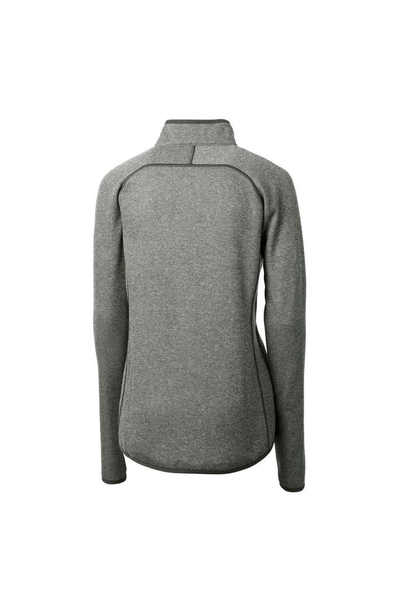 Cutter & Buck Women's Cutter & Buck  Heather Gray Minnesota Vikings Helmet Logo Mainsail Sweater-Knit Full-Zip Jacket, Alternate, color, 