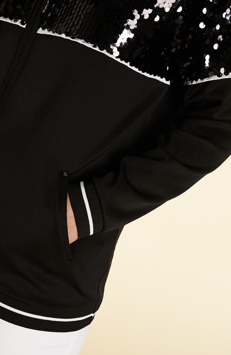 Marina Rinaldi Obelo Sequin Hoodie, Alternate, color, 