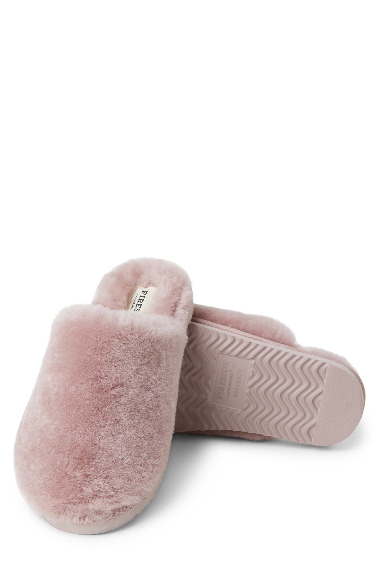 Fireside Genuine Shearling Mule Slipper, Alternate, color, DUSTY PINK