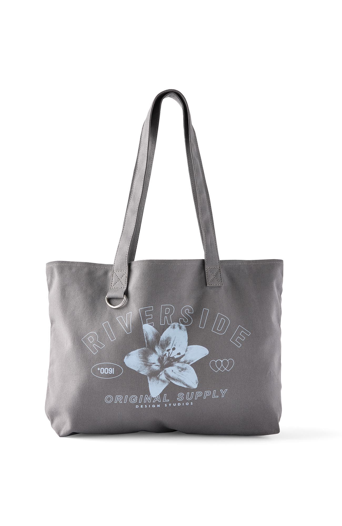 Cotton On Parker Tote Bag, Main, color, Washed Charcoal Riverside