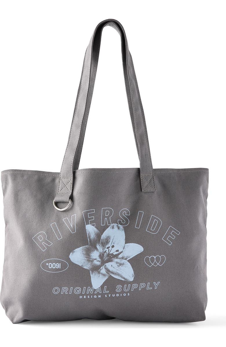 Cotton On Parker Tote Bag, Main, color, Washed Charcoal Riverside