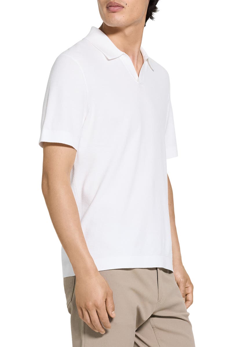Theory Brenan Johnny Collar Polo, Alternate, color, White - 100