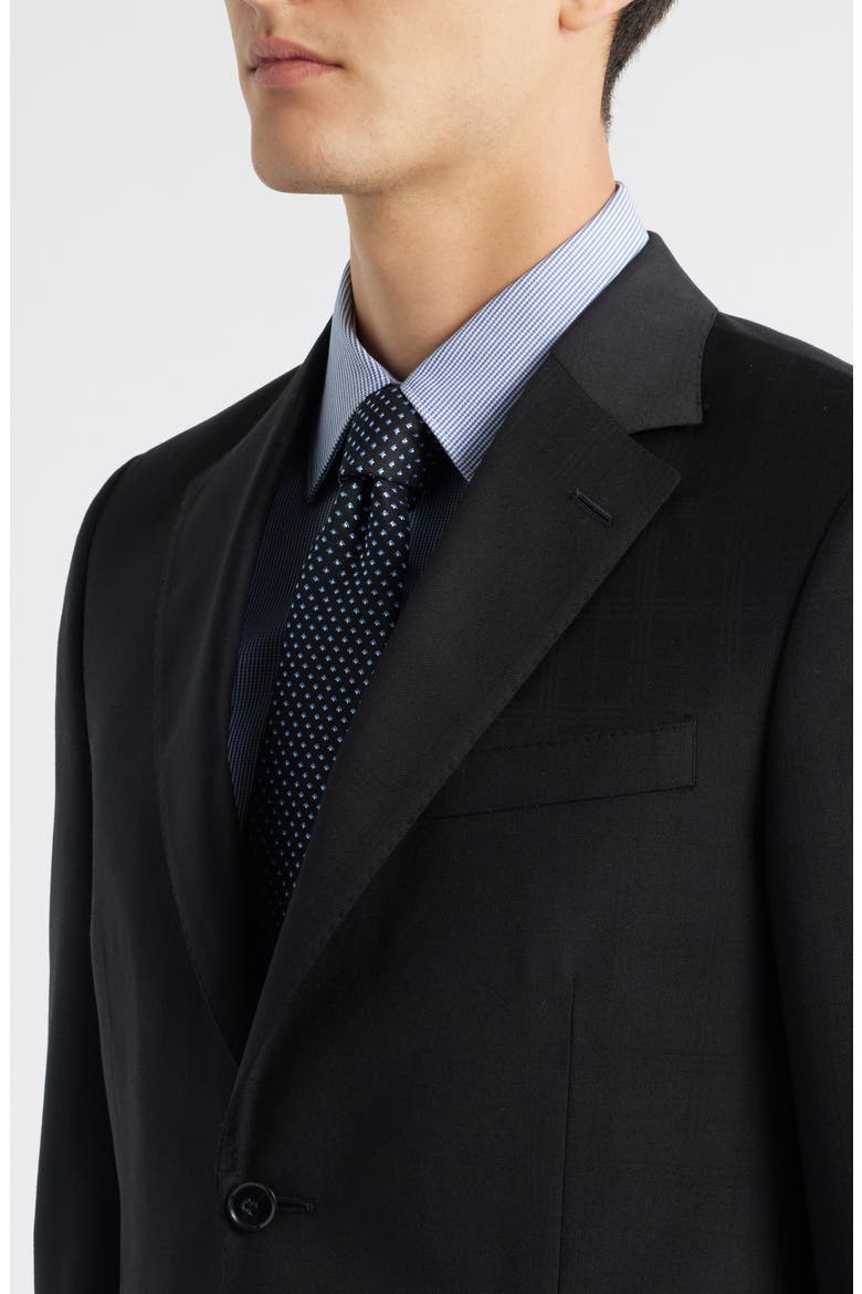 Flynn Cklassic Fit Solid Wool Suit, Alternate, color, BLACK