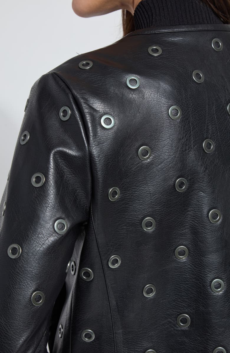 Lysse Geneva Grommet Detail Faux Leather Jacket, Alternate, color, Black