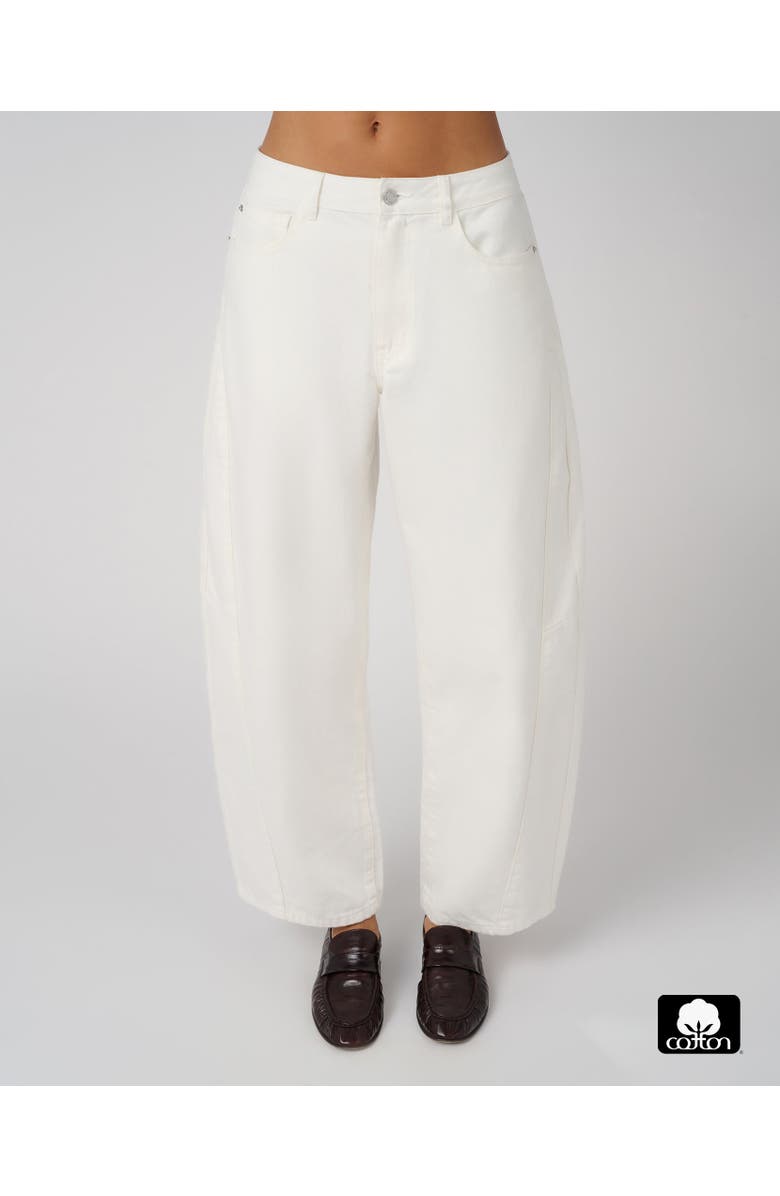 WeWoreWhat Mid Rise Barrel Jeans, Main, color, White