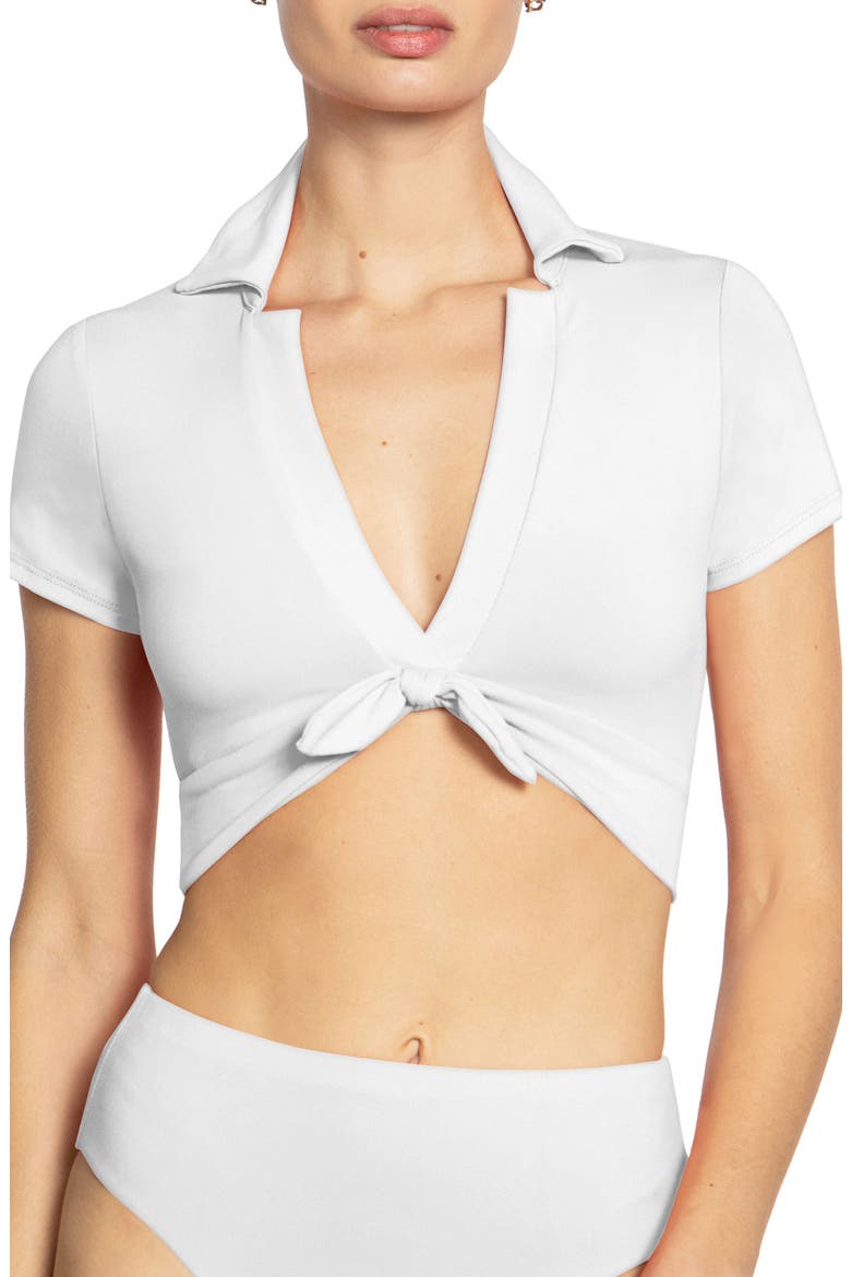 Ava Shirt Bikini Top, Main, color, WHITE