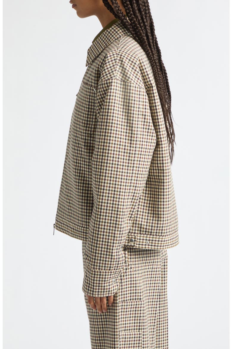 Check Wool Blend Jacket, Alternate, color, BLACK/ CREAM CHECK