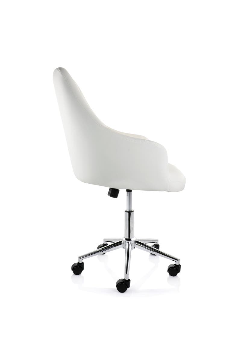 Elama Adjustable Rolling Office Chair, Alternate, color, White