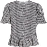 Reformation Aggie Smocked Peplum Organic Cotton Blend Top