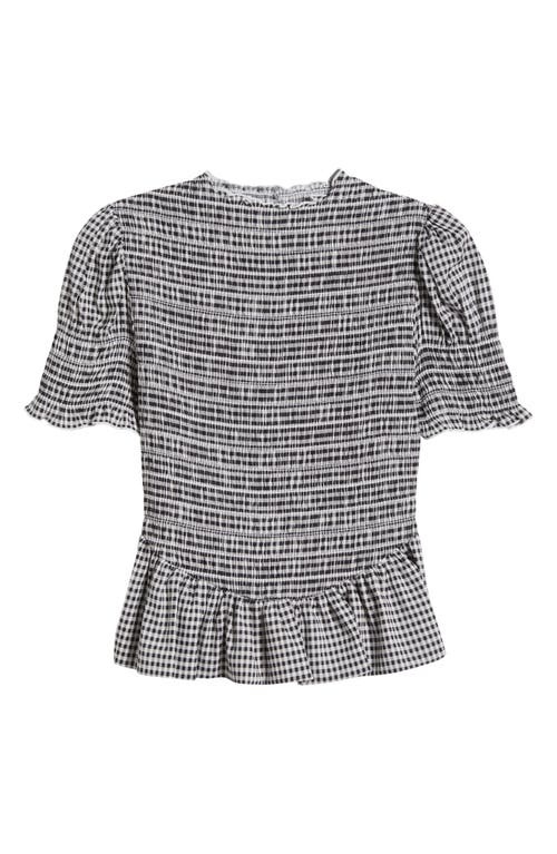 Reformation Aggie Smocked Peplum Organic Cotton Blend Top