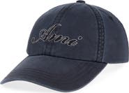 AMI Paris Mattiussi Logo Embroidered Washed Cotton Baseball Cap