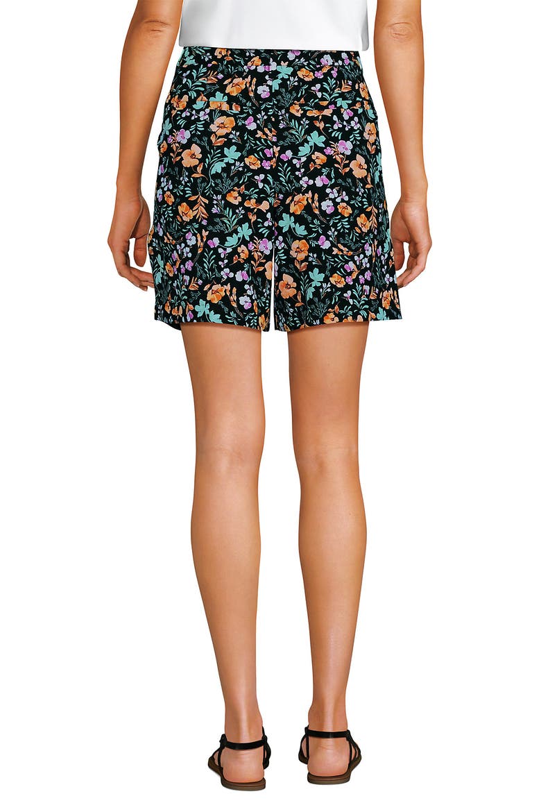 Creaseless High Rise 7" Shorts, Alternate, color, Black Large Watercolor Floral