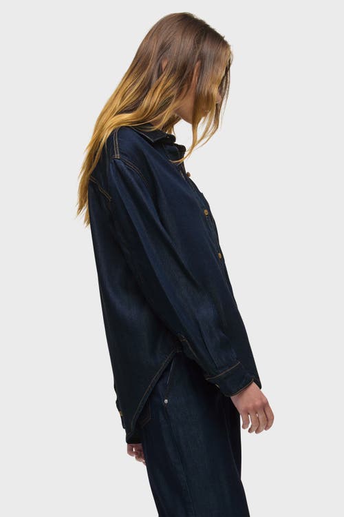 Hudson Jeans Oversized Button Down Shirt In Blue